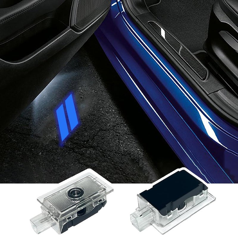 JUNMEI 2pcs Never Fade Door Light Led Logo for Dodge Charger Daytona Hellcat All Car Models Projector Ghost Shadow Puddle Courtesy Step Lights (Blue) - Image 1
